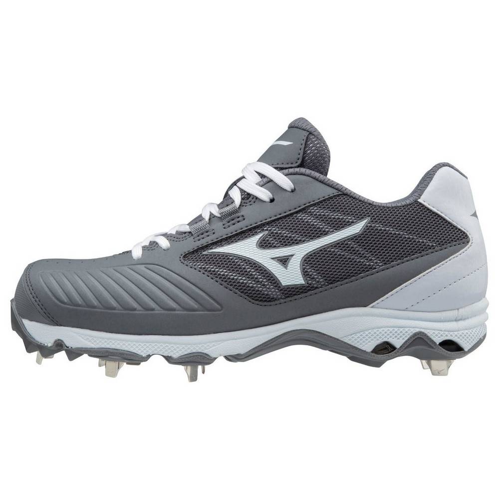 Womens Mizuno 9-Spike Advanced Sweep 4 Low Metal Softball Cleats Grey/White Philippines (UFAOSV482)